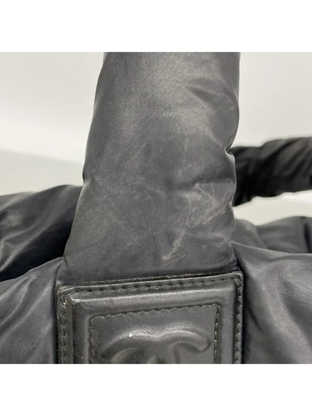 Chanel Tote Coco Cocoon Nylon Black Silver